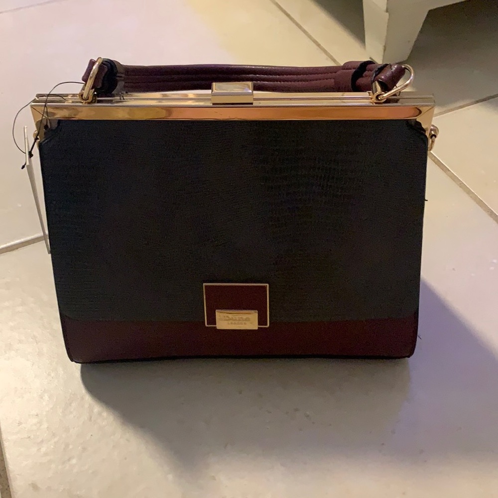 Plum and gray purse
